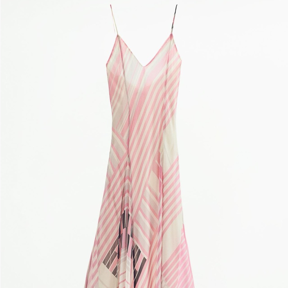 Zara lingerie style pink print dress